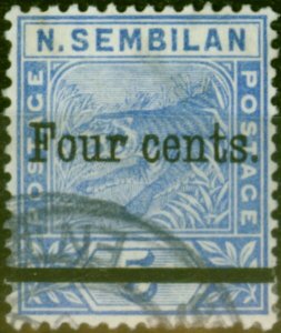 Negri Sembilan 1898 4c on 5c Blue SG18 Fine Used