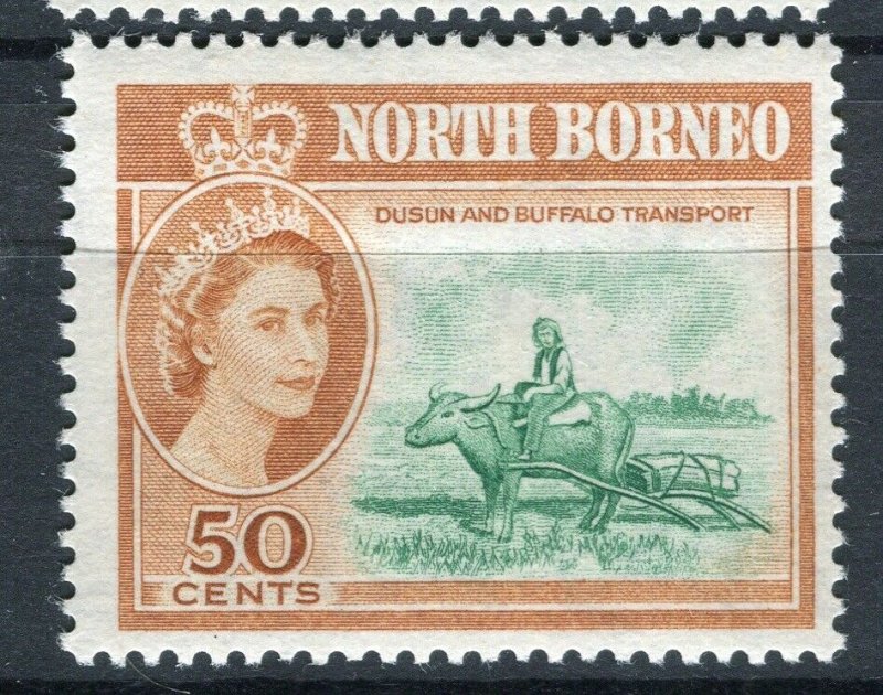 NORTH BORNEO; 1961 early QEII pictorial issue fine Mint hinged 50c. value