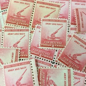 900   Defense, Anti-Aircraft Gun. 100  MNH 2c  Singles, pairs & block.  In 1940