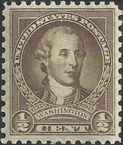 # 704 Mint Hinged Olive Brown Washington Bicentennial