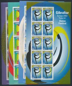 Gibraltar stamp Europa CEPT, Poster Art mini sheet set MNH 2003 WS196794