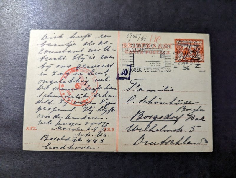 1941 Censored Netherlands Postcard Cover to Borgsdorf Germany