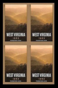 US 4790a Statehood West Virginia imperf NDC block (4 stamps) MNH 2013