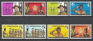 Grenada, Scott cat. 468-475. 65th Scout Anniversary issue. L.H.