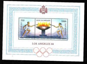 San Marino-Sc#1068-unused NH sheet-Sports-Los Angeles Olympi