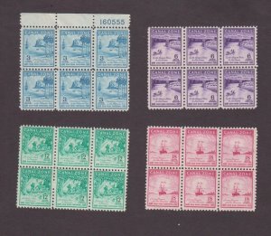 CANAL ZONE, 142, 143, 144, 145, BLOCKS OF 6 , MNH, VF