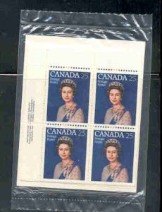 Canada Sc 704 1977 QE II Silver Jubilee Matched set inscription blocks mint NH
