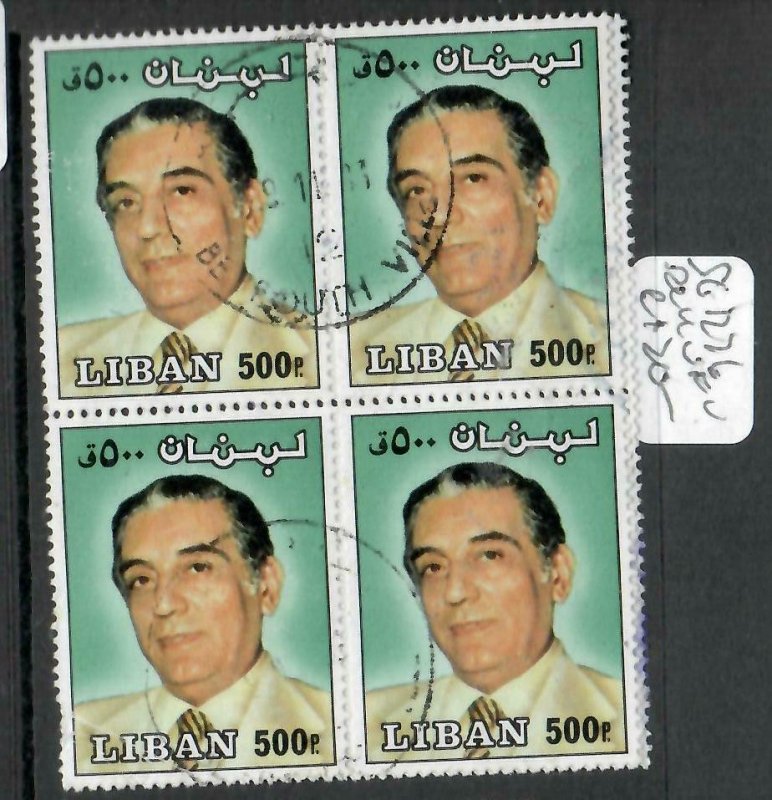 LEBANON (P0106B)   LEADER 500P   SG 1276  BL OF 4   VFU