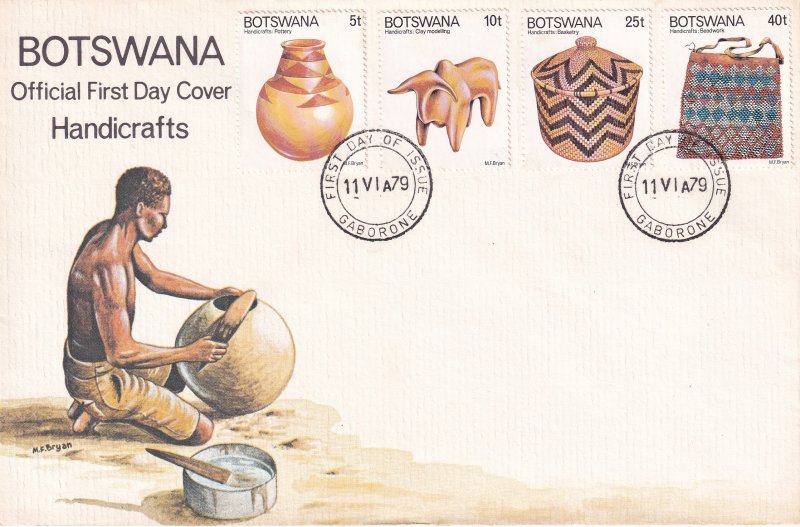 BOTSWANA 1979 HANDICRAFTS SET FDC