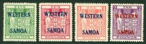 SG 232-235 Western Samoa 1955. 5/- to £2 Postal fiscals. Unmounted mint CAT £90