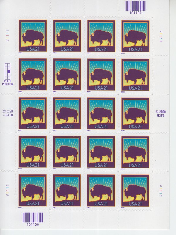 2001 USA Buffalo  MS20 SA (Scott 3468) MNH