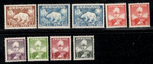 GREENLAND SC# 1-9 FVF/MNH