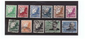 GERMANY SC.C46-C56 SWASTIKA, SUN, GLOBE & EAGLE COMPLETE SET USED PBPG2