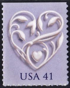 SC#4151 41¢ Wedding Hearts Single (2007) SA