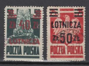 Poland - 1947 Surcharged  Air stamp set (1155)