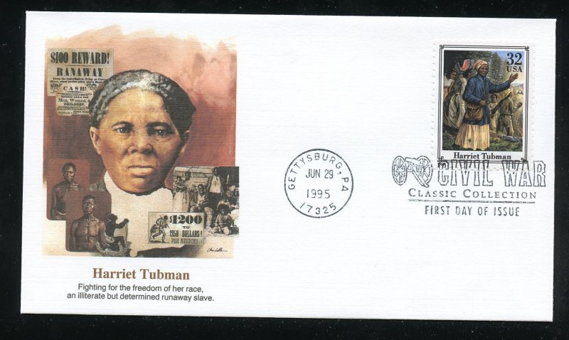 US 2975k Civil War Issue - Harriet Tubman UA Fleetwood cachet FDC