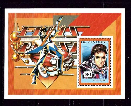 St Vincent 1643 NH 1992 Elvis Presley Souvenir Sheet