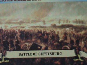 ​ANTIQUE-BARBUDA -AMERICAN CIVIL WAR-THE BATTLE FIELDS MNH SHEET VERY FINE