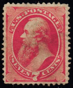 US Scott #149 - VF - No Gum - 7c Stanton - Vermilion - 1870 - Toned