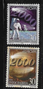 Yugoslavia 2000 Europa Astronaut on Moon Star Mountain Sc 2485-2486 MNH A2352