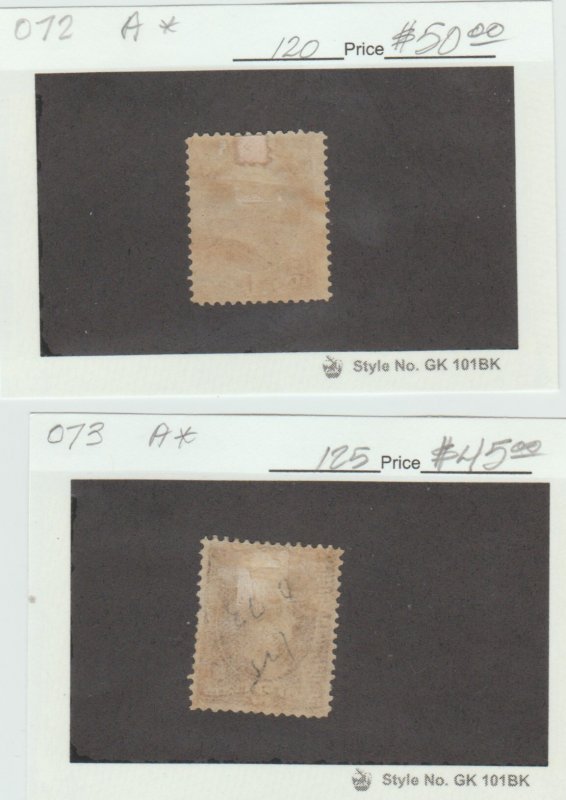 #O72-O73 1¢-2¢ Treasury Department Officials   MINT OGH ⭐⭐⭐⭐⭐