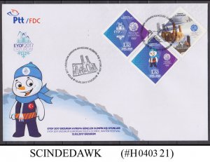 TURKEY - 2017 EUROPEAN OLYMPIC COMMITTEE - 3V - FDC