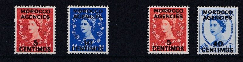 MOROCCO AGENCIES  1954 - 56  S G 187 - 190 MNH