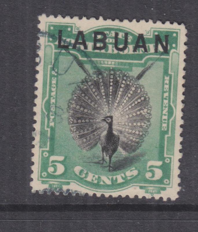 LABUAN, 1894 5c. Pheasant, perf. 14 1/2-15, used, cds. cancel..