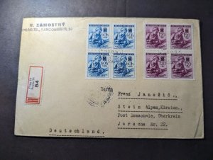 1942 Registered Bohemia and Moravia Cover Prague to Stein Germany