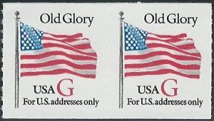 2892 G Old Glory F-VF MNH rouletted perf coil pair