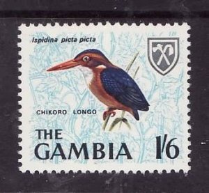 Gambia-Sc#223-unused NH 1sh6p African pigmy Kingfisher-Birds-id4-1966-