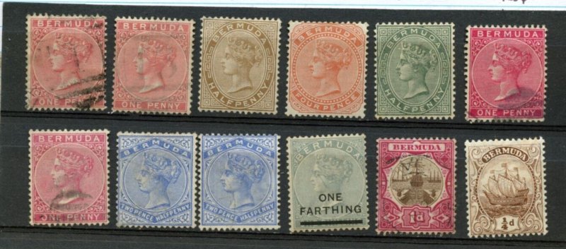 BERMUDA (1865-1906), various mint and used, Cat $98, stamp