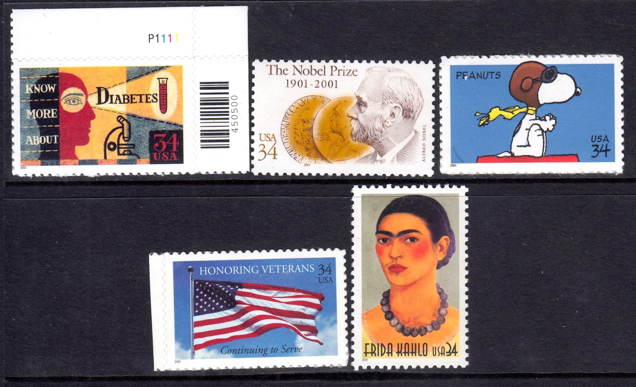 United States 2001 Mint MNH Accumulation SC 3503,3504,3507,3508,3509