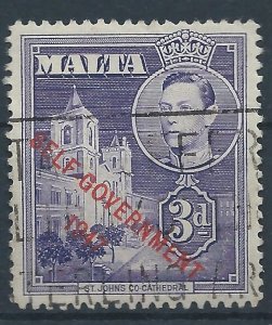 Malta 1953 - George VI Self Government 3d violet - SG240a used