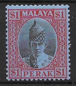 MALAYA PERAK SG119 1940 $1 BLACK & RED ON BLUE MTD MINT