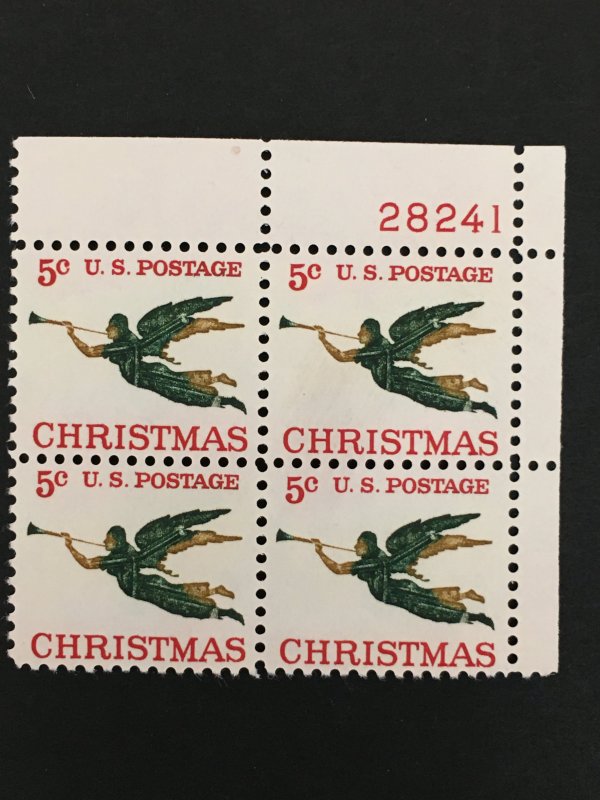 Scott # 1276 Christmas Angel with Trumpet, MNH Plate Block of 4