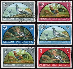 Sharjah Mi 113-118 cto-h set/6 1965 Native Birds - nature