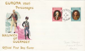 Guernsey Europa 1980  FDC pmk HERM