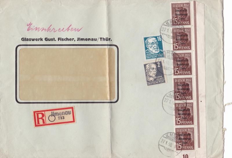 Germany Soviet Zone 1948 Ilmenau to Berlin Folded stamps cover  R20751