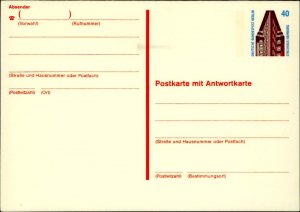 E0063 Germany unused postal stationery with paid reply Chilehaus Hamburg 40 Pf