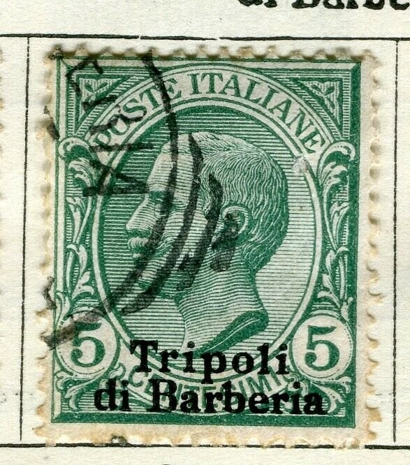 ITALY TRIPOLI; 1910 early Emmanuel issue fine used 5c. value