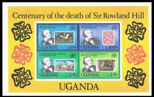 UGANDA - 1980 DEATH CENTENARY OF SIR ROWLAND HILL - MIN. SHEET MNH