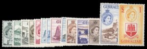 Gibraltar #132-145 Cat$204.25, 1953 QEII, complete set, never hinged