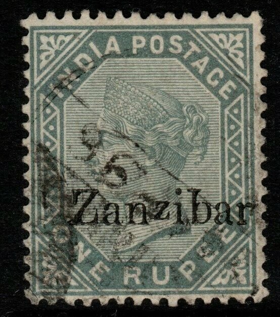 ZANZIBAR SG17D 1895 1r SLATE SMALL SECOND Z USED