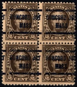 1929 US Scott #- 653 1/2 Cent Nathan Hale Precancel Concord Junction MA MNH