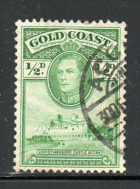GOLD COAST #115 1938 1/2p KING GEORGE VI & CHRISTIANSBURG CASTLE MINT FVF USED a