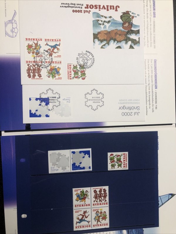 SWEDEN 2000 OFFICIAL BOOKLET YEAR SET Unused Mint Never Hinged.