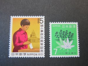 Japan 1971 Sc 1054-55 set MH