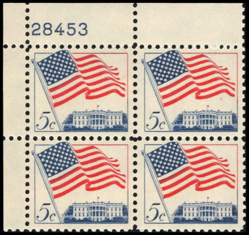 US #1208a U.S. FLAG MNH UL PLATE BLOCK #28453