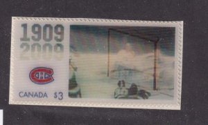 CANADA 1909-2009 VF-MNH $3 HOLOGRAMS HOCKEY STARTS T FACE $6